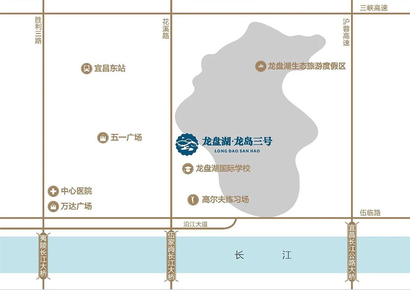 宜昌伍家岗区龙盘湖龙岛三号区位图
