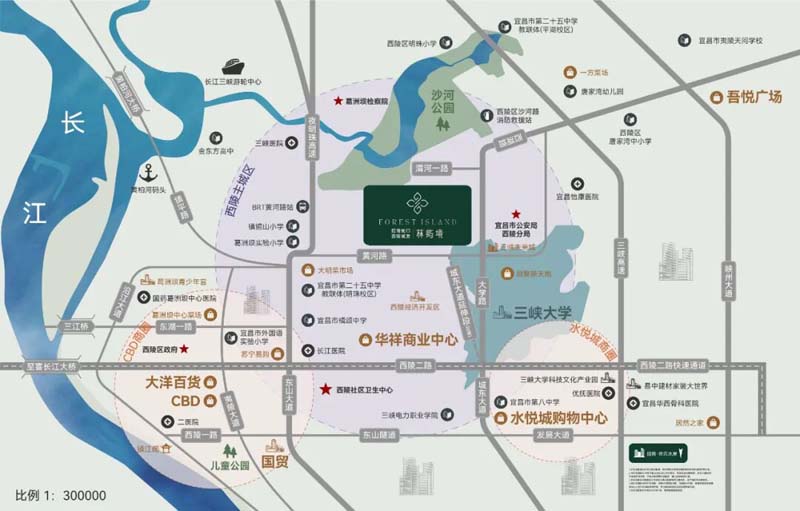 宜昌西陵区招商林屿境区位图