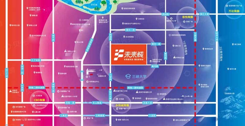宜昌西陵区三峡未来城区位图