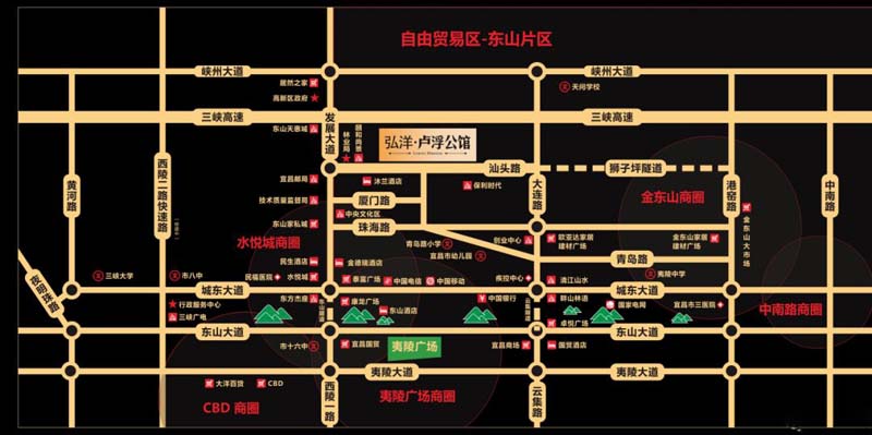 宜昌西陵区弘洋卢浮公馆区位图