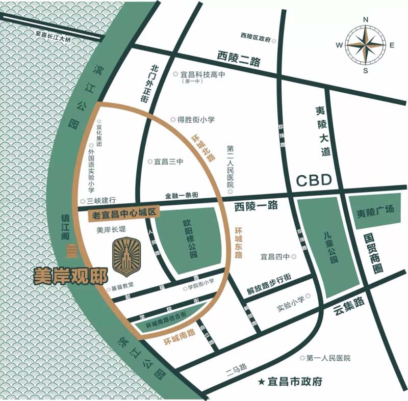 宜昌西陵区美岸观邸区位图
