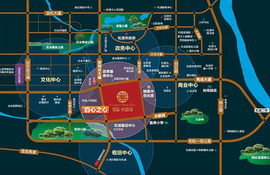 松滋市博森&middot;翰林城区位图